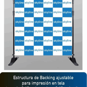 BACKING DE TELA CON ESTRUCTURA AJUSTABLE